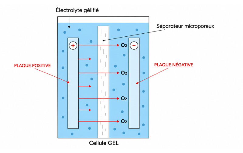 Fonctionnement d’une batterie gel