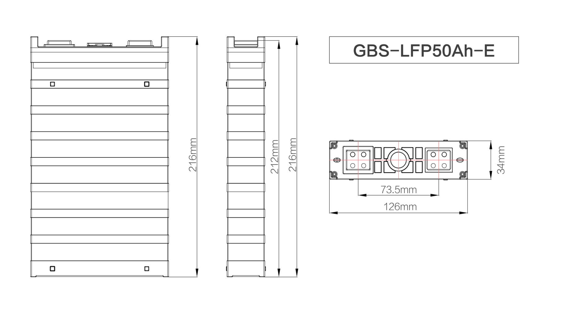 Cellules LiFePO4 GBS 3,2 V 50 Ah