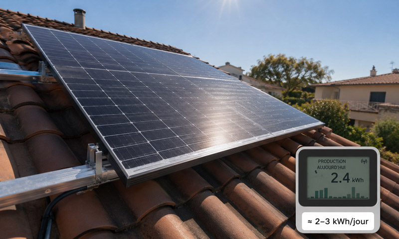 Combien produit un panneau solaire de 500W par jour ?