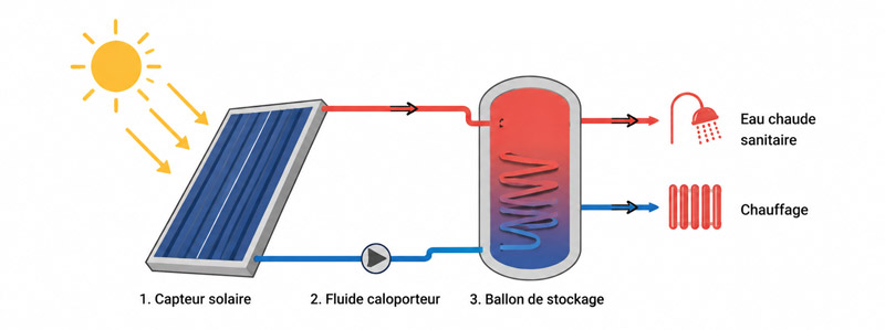 Le principe du panneau solaire thermique