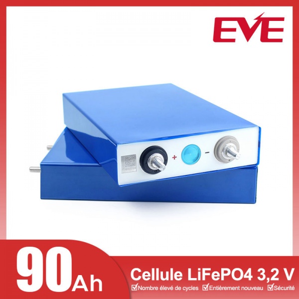 Cellules LiFePO4 EVE LF90K 90Ah 3.2V Prismatiques