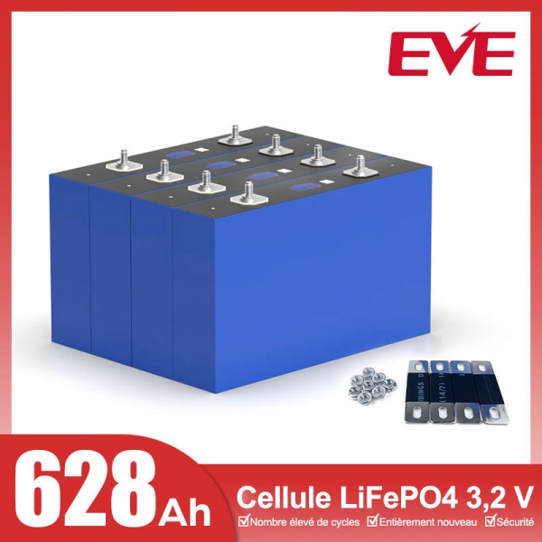 Cellules LiFePO4 EVE MB56 628Ah 3,2V