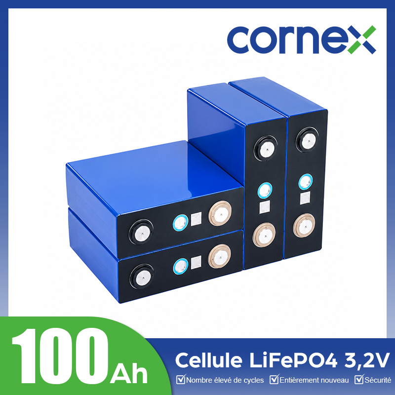 Cellules prismatiques LiFePO4 CORNEX de grade A 100 Ah 3,2 V