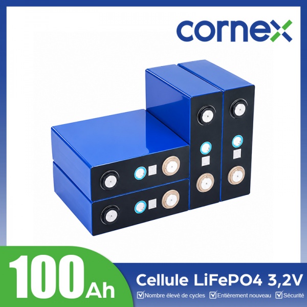Cellules prismatiques LiFePO4 CORNEX de grade A 100 Ah 3,2 V
